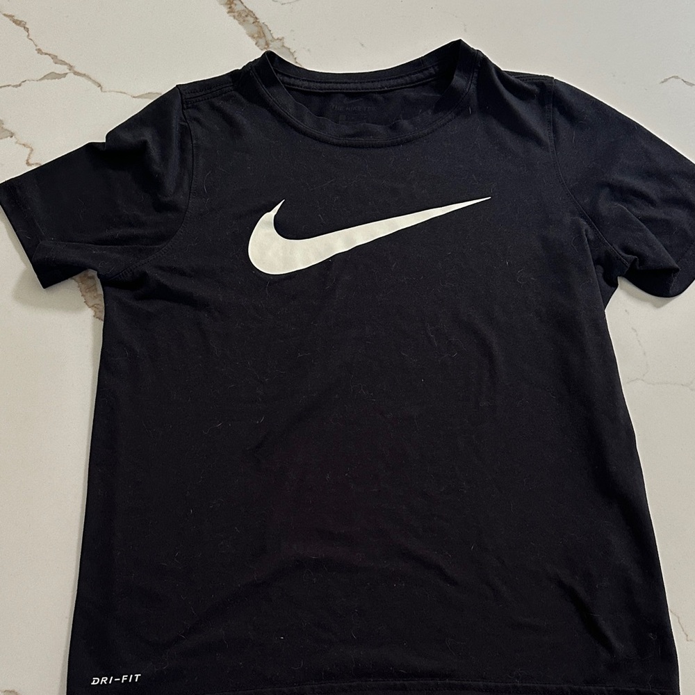 Nike Black Tee with White Swoosh